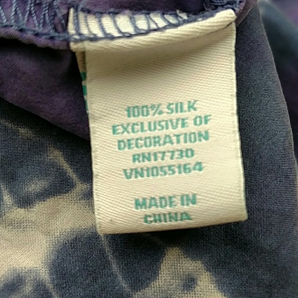 Calypso St. Barth Purple Tie Dye 100% Silk Top - Picture 5 of 6